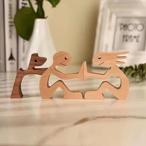 wooden figures, wooden man and dog ,wooden sculpture,dog lovers,wooden dog,wooden gift,wood lovers,wooden sculpture,wooden decoration 5