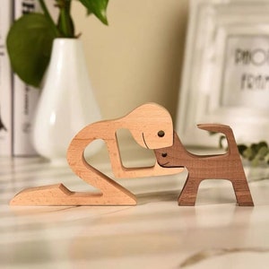 wooden figures, wooden man and dog ,wooden sculpture,dog lovers,wooden dog,wooden gift,wood lovers,wooden sculpture,wooden decoration image 8