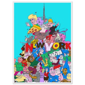New York Meme Wall Art Premium Matte Paper Wooden Framed Poster 50x70 cm / 20x28″ image 1