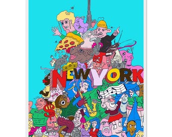 New York Meme Wall Art  Premium Matte Paper Wooden Framed Poster 50x70 cm / 20x28″