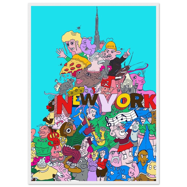 New York Meme Wall Art Premium Matte Paper Wooden Framed Poster 50x70 cm / 20x28″ image 1