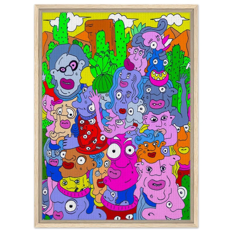 Too Hot to Exist – Desert Meltdown | Hot.Toasty Art Framed Canvas 50x70 cm / 20x28″ image 1