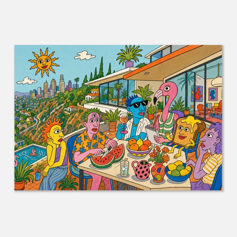 Brunch in the Hills - klassieke semi-glanzende papieren poster 70 x 100 cm / 28 x 40″ afbeelding 2