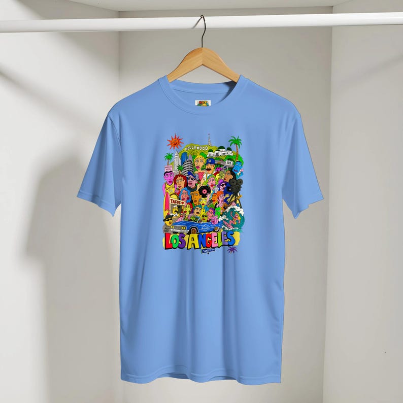 Los Angeles by Hot Toasty Classic Unisex Crewneck T-shirt | Gildan® 64000 Carolina Blue