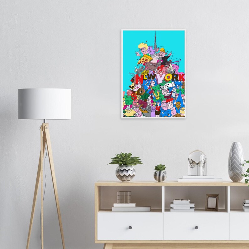 New York Meme Wall Art Premium Matte Paper Wooden Framed Poster 50x70 cm / 20x28″ image 2