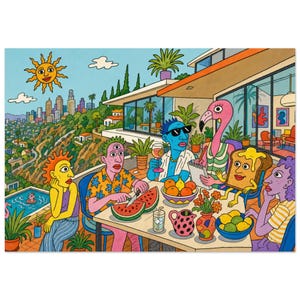 Brunch in the Hills - klassieke semi-glanzende papieren poster 70 x 100 cm / 28 x 40″ afbeelding 1