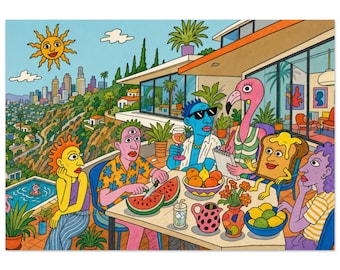 Brunch in the hills - Classic Semi-Glossy Paper Poster 70x100 cm / 28x40″