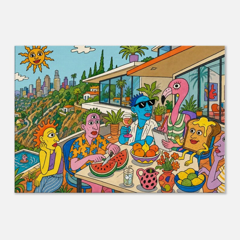 L.A. Brunch up the hills - Canvas 70x100 cm / 28x40″ image 3