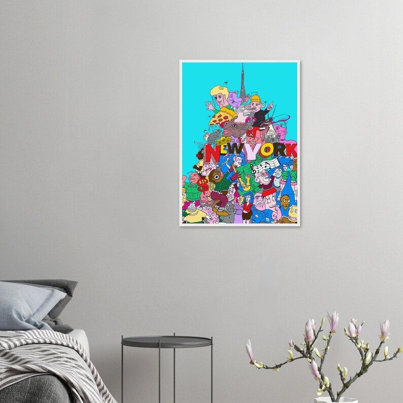 New York Meme Wall Art Premium Matte Paper Wooden Framed Poster 50x70 cm / 20x28″ image 3
