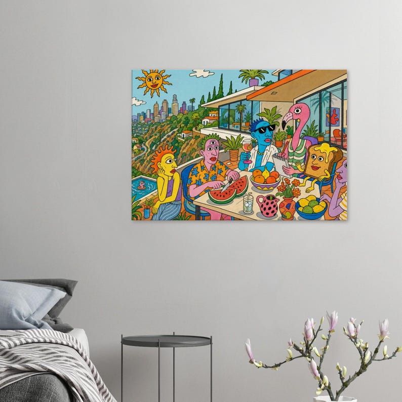 L.A. Brunch up the hills - Canvas 70x100 cm / 28x40″ image 2