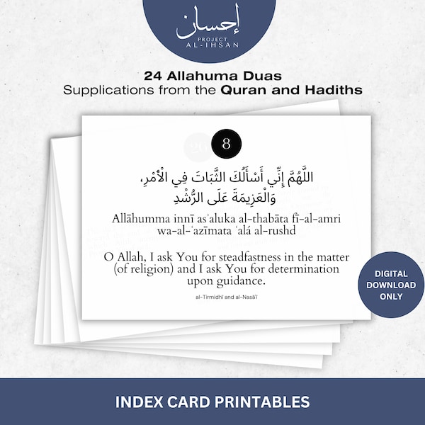 24 Allahumma Dua Digitaler Download Druckbare Bittgebete aus dem Koran und Hadithe DIY Dua Buch Ebook Ramadhan Duas Minimale Umrah Hajj