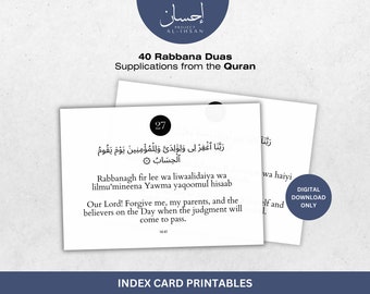 40 Rabbana Dua Digital Download Supplications from the Quran Prophetic Dua Supplications Prayer Index Flash Cards Ramadan Umrah Hajj Gift