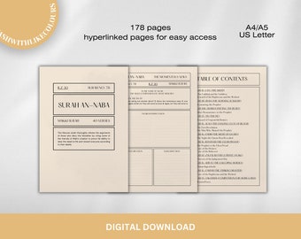Juz 30 Koran Journal, Englisch Thematisch, iPad Goodnotes (PDF Download)
