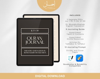 Quran Journal Juz 1-30 – English Thematic Digital Journal (PDF)