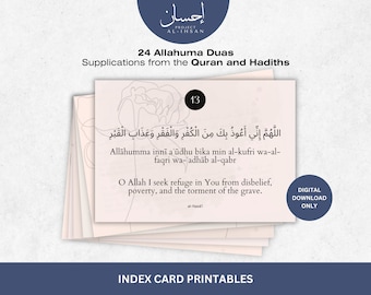 Printable Islamic Dua Cards | Quran & Hadith Supplications (Digital Download)