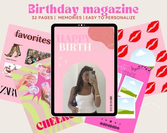 Regalo de cumpleaños comestible | Plantilla de álbum de celebración de cumpleaños | revista 21