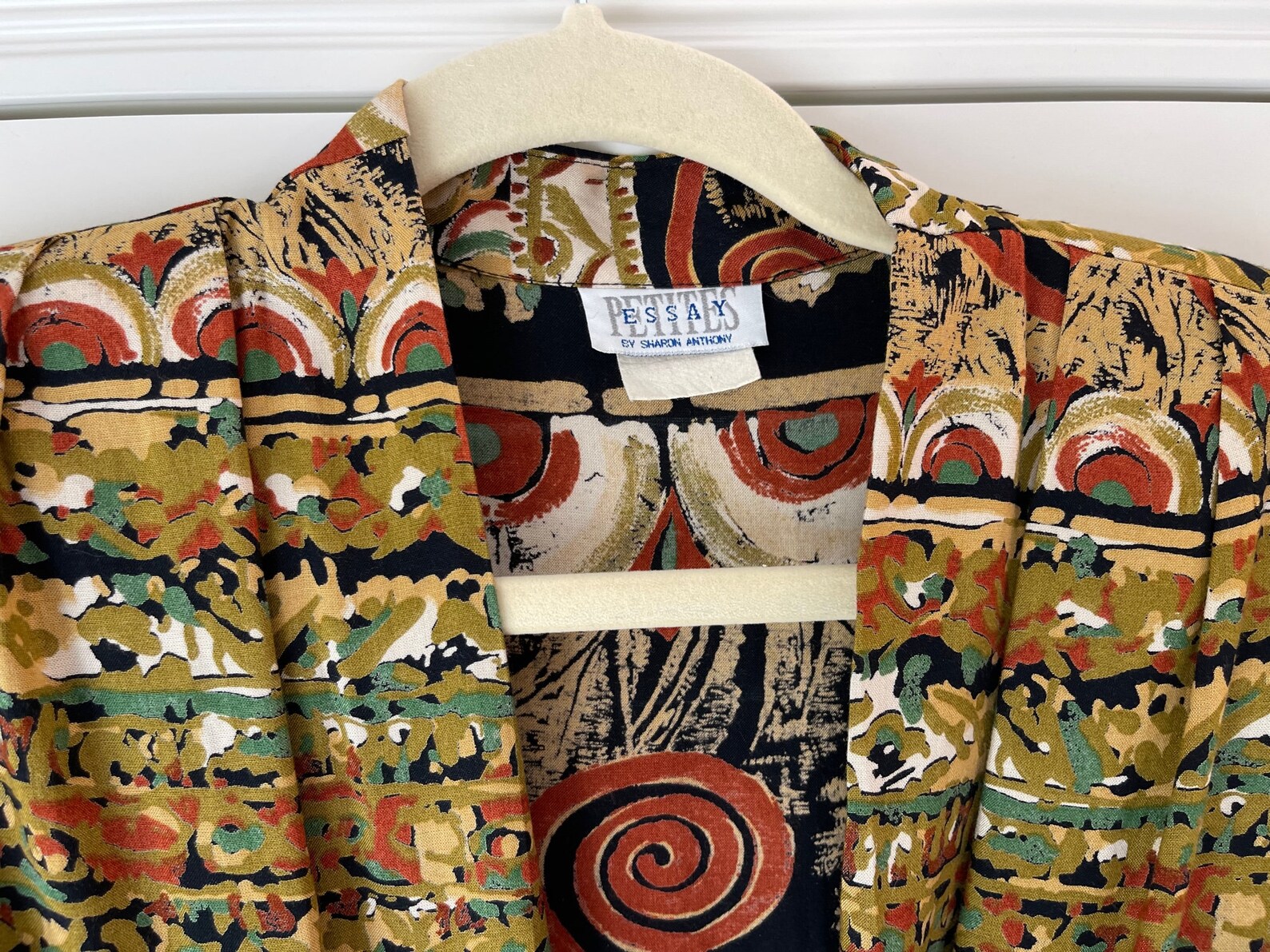 Vintage Essay by Sharon Anthony Blazer Jacket Tribal Print Size 8P ...