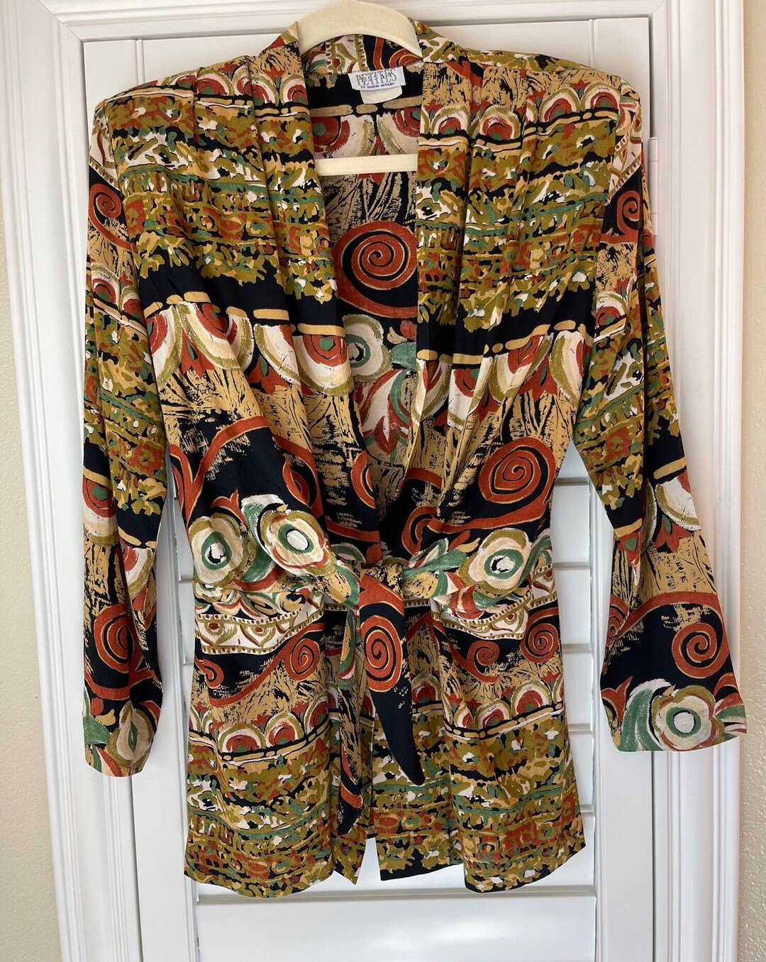 Vintage Essay by Sharon Anthony Blazer Jacket Tribal Print Size 8P ...