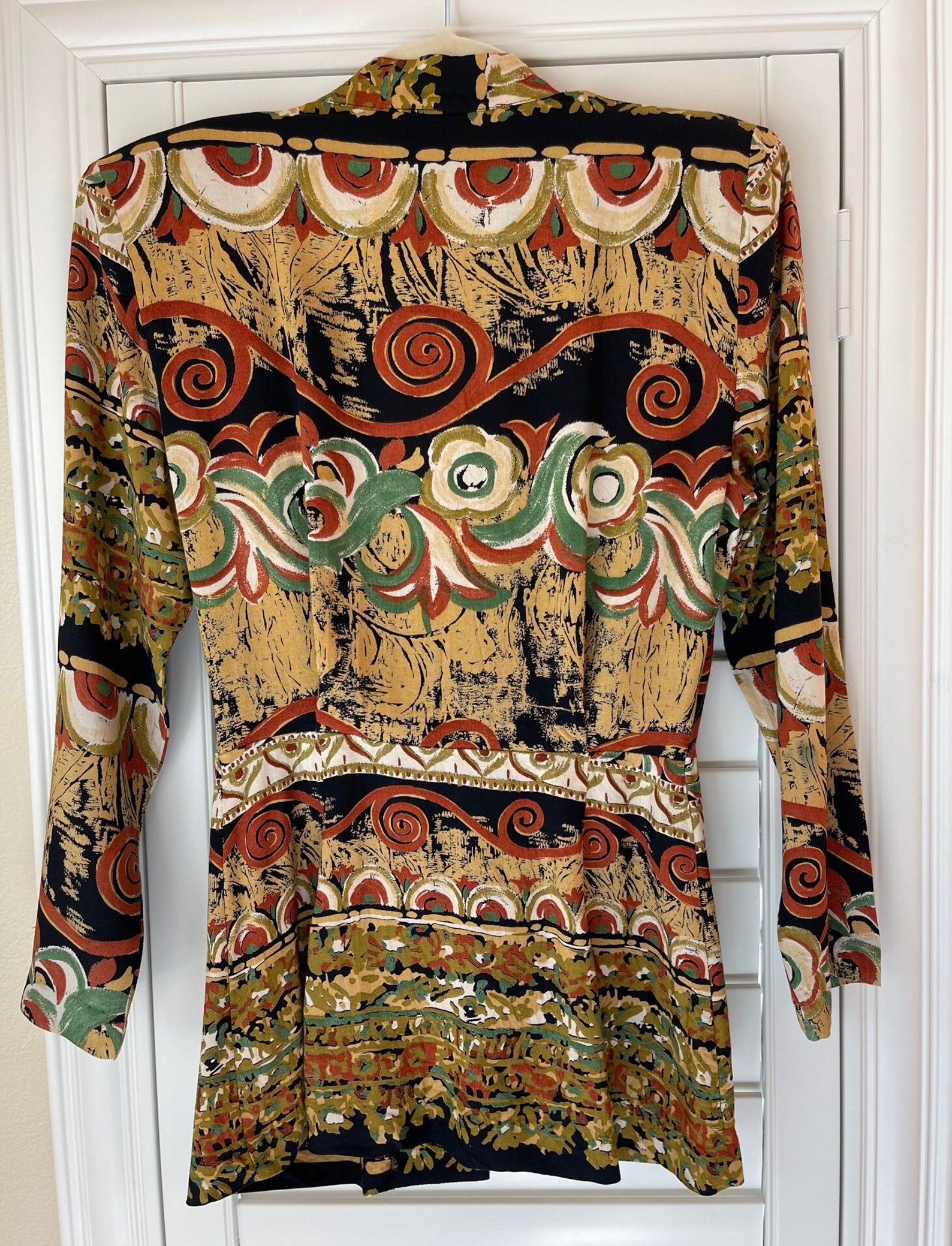 Vintage Essay by Sharon Anthony Blazer Jacket Tribal Print Size 8P ...