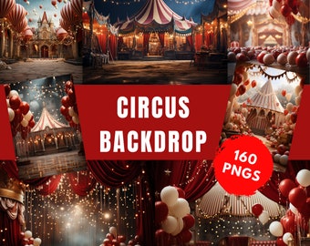 Circus Fine Art Backdrop for Photo Editing XXL Pack, Circus Stage Backdrop, Overlay Photography, Digital Background, Photoshop Textures,