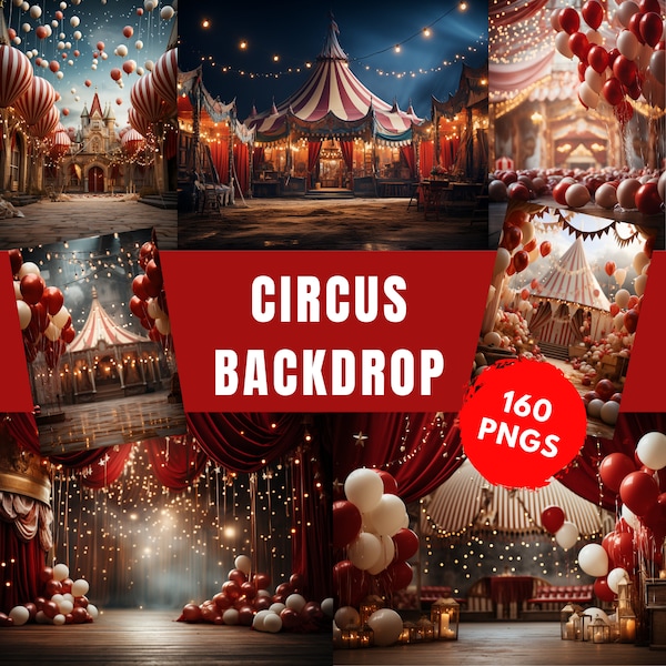 Circus Fine Art Backdrop for Photo Editing XXL Pack, Circus Stage Backdrop, Overlay Photography, Digital Background, Photoshop Textures,