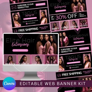 Editable Website Banner Kit Template, Canva Web Banner, Thumbnail