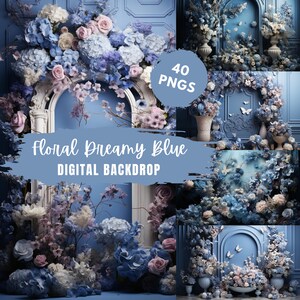 Maternity Floral Flower Backdrop, Photo Editing, Dreamy Soft Fine Art Backdrop,Overlay Photography,Digital Background,Photoshop Textures