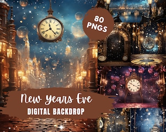 New Years Eve Countdown Photography Backdrop, Silvester Backdrop, Digital Background, Studio Backdrop for Photo Editing and Photographer