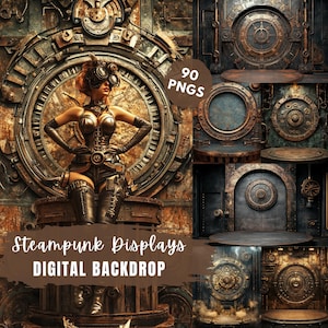 Steampunk Digital Backdrop, Victorian Backdrop Displays, Studio Backdrop Overlay, Backdrop for Photo Editing, Photoshop