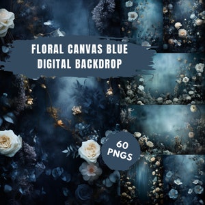 Floral Maternity Blue Digital Backdrop, Photo Editing,Dreamy Soft Fine Art Backdrop,Overlay Photography,Digital Background,Photoshop Texture