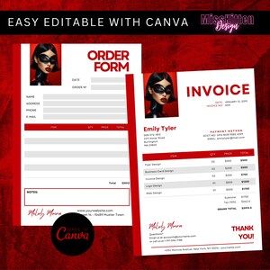 Invoice & Order Form Template, Editable, Business Template, Canva Full Editable, Instant Download, Template