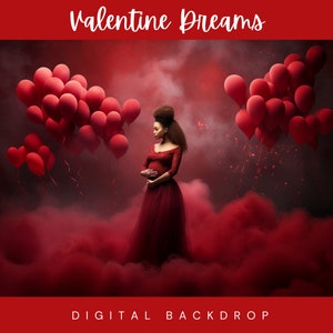 Lovely Maternity Valentine&#39;s Day Digital Backdrop,Portrait, Maternity, Studio,Backdrop Photo Editing,Heart Smoke,Photography, Background