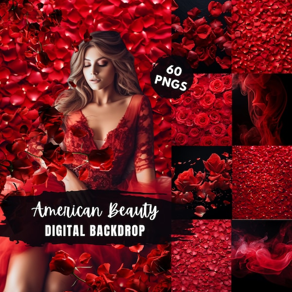 American Beauty Digital Background,Rose Bed, ose Pedals,Maternity,Studio Props Portrait Backdrops,Digital Backdrop for Photo Editing,Overlay