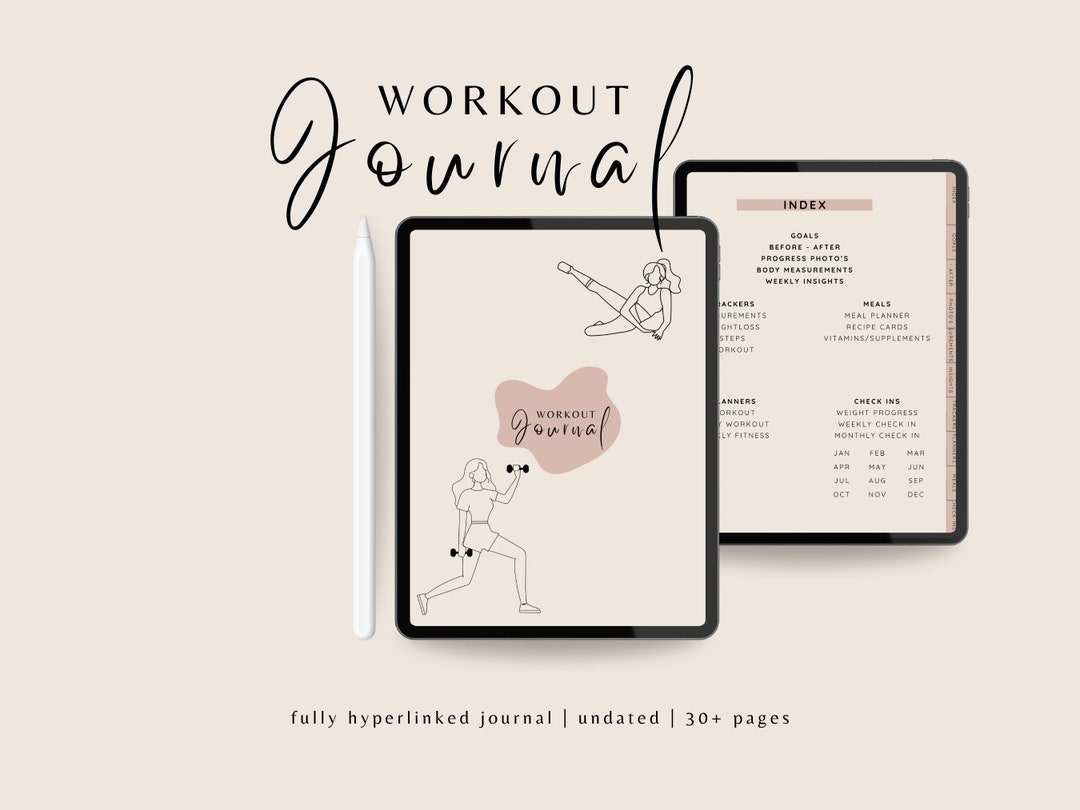 Digital Workout Journal - Printable Fitness Planner - Fitness Tracker ...