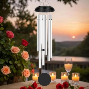 Cadeau pour 2e anniversaire de mariage| Carillon éolien gravé personnalisé| Livraison gratuite