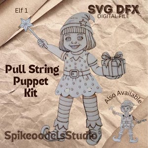 Jointed Elf Puppet SVG | Laser Cut Christmas Elf Template | Digital Download for 3mm Wood