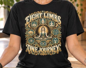 Eight Limbs Yoga T-shirt | Comfort Colours Shirt | One Journey Yoga Tee | Spiritual Meditation Tshirt | Vintage Yoga Top | Yogi Gift