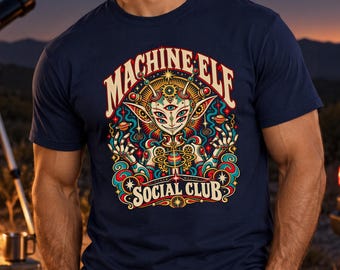 DMT Psychedelic T-shirt | Machine Elf Social Club Shirt | Trippy Alien Tee | Psychedelic Elves Art Tshirt | Cosmic Consciousness Top