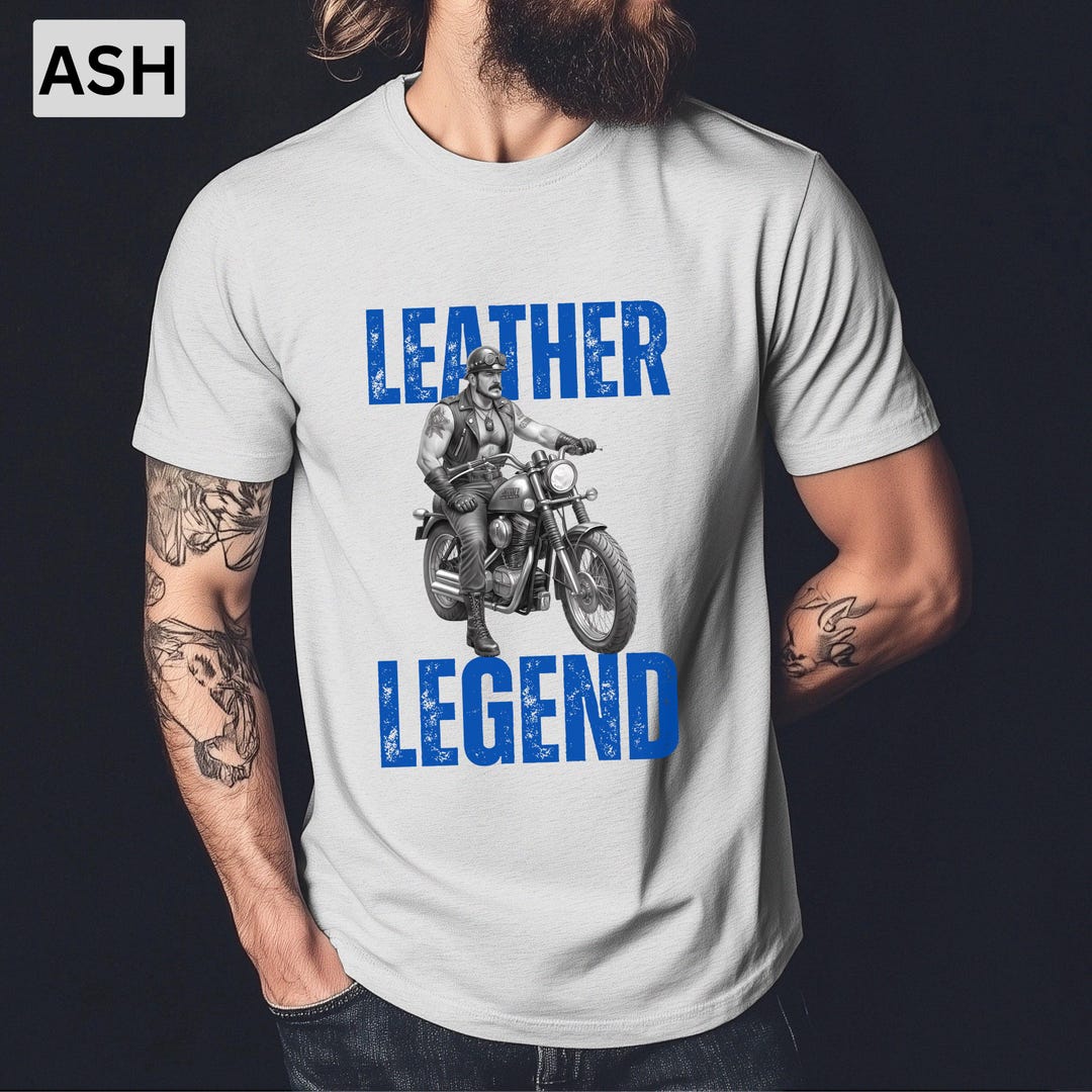 Tom of Finland Style Leather Biker Shirt Mens Motorbike Tshirt for