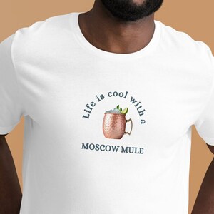 Moscow Mule Shirt Funny Cocktail Graphic Tee Casual Summer Drink Tshirt Unique Gift for Cocktail Enthusiasts Vodka Drinker