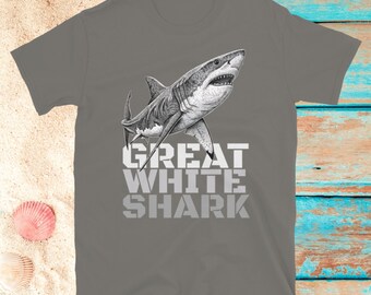 SHANK SHARK Tシャツ ワイド ホワイト Lサイズ 白 SHANK SHARK Tシャツ ワイド ホワイト Lサイズ 白 great-white-shark