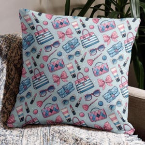 Funda de cojín para dormitorio de niñas, regalos para dormitorio de niñas, funda de almohada para adolescentes, decoración para dormitorio de preadolescentes, cojín rosa y azul, accesorios para niños
