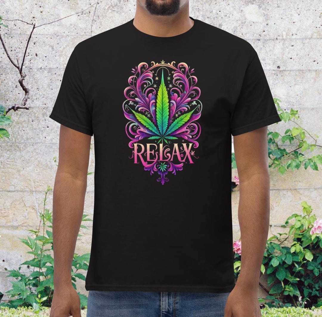 Relax Cannabis Shirt 420 Marijuana Leaf T-shirt Psychedelic Tshirt ...