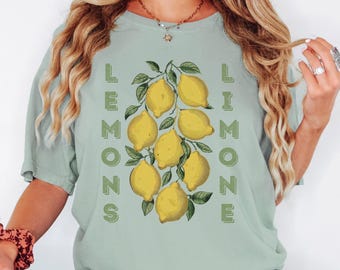 Lemons Limone T-shirt Vintage Lemon Shirt Comfort Colours Citrus Graphic Tshirt Summer Italian Tee