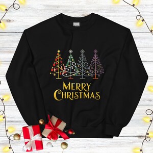 Christmas Tree Sweatshirt Festive Christmas Sweatshirts Holiday Sweater Cute Xmas Outfits Merry Christmas Tops Winter Fashion Gift