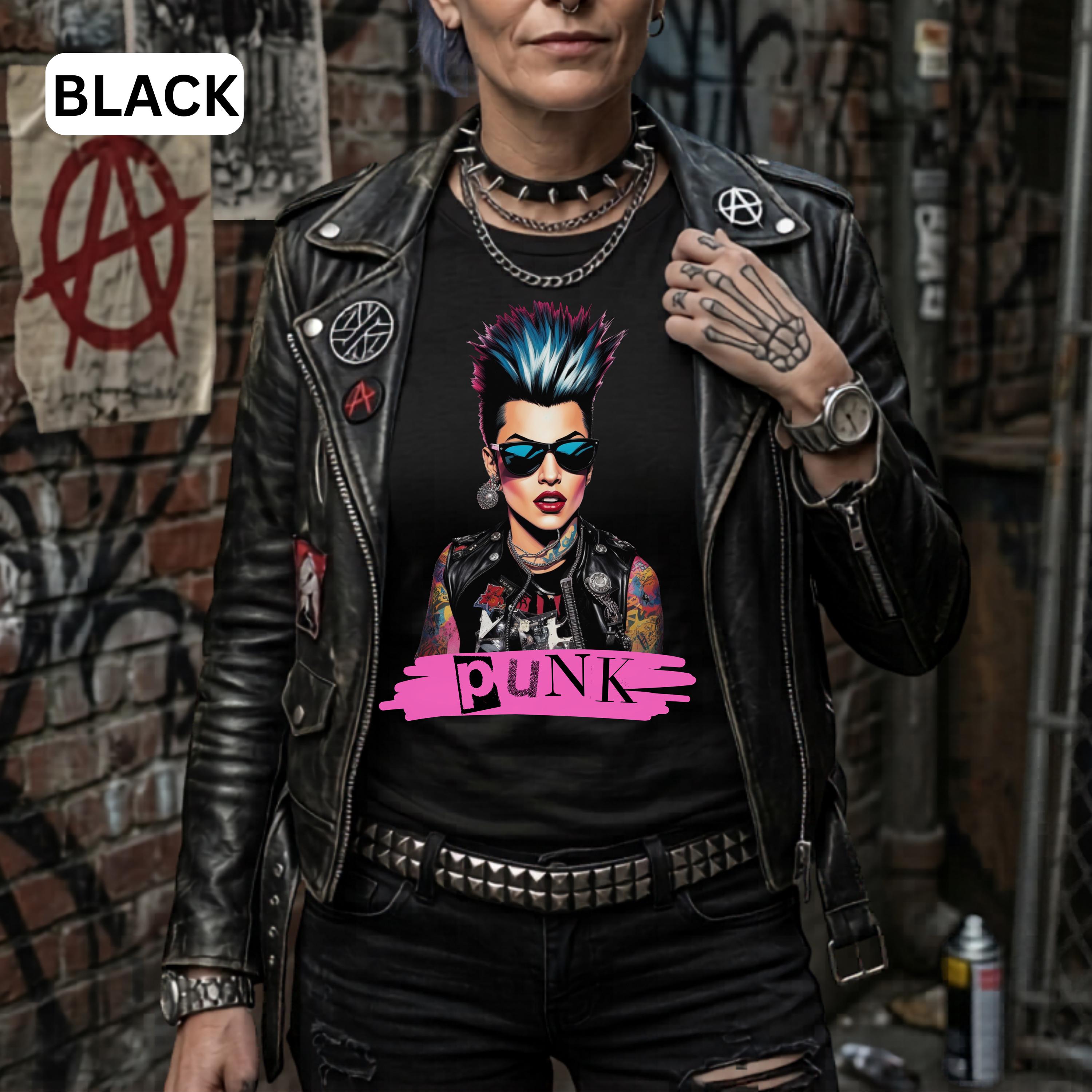 Girl Punk Tshirt Punk Rocker Shirt Punk Rock Mohawk T-shirt Womens