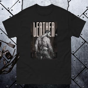 Camiseta de cuero estilo Tom of Finland para hombre, regalo gay para papá gay, camiseta de cuero con orgullo LGBT, idea de regalo para novio