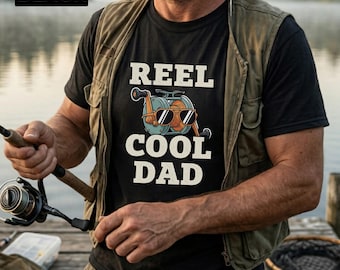 Reel Cool Dad Angeln Shirt Lustiges Fischer Tshirt Angler Geschenke für ihn Angeln Wortspiel Tshirt