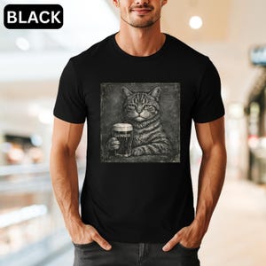 Vintage Pub Cat Shirt Comfort Colours Retro Cats Grunge Illustration Tee