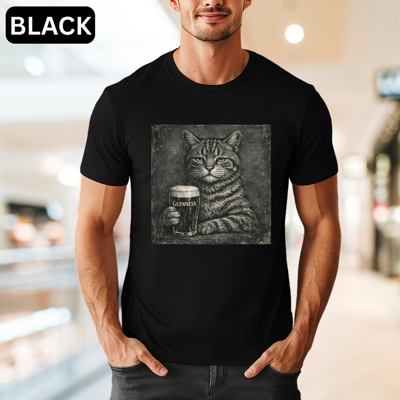 Vintage Pub Cat Shirt Comfort Colours Retro Cats Grunge Illustration Tee